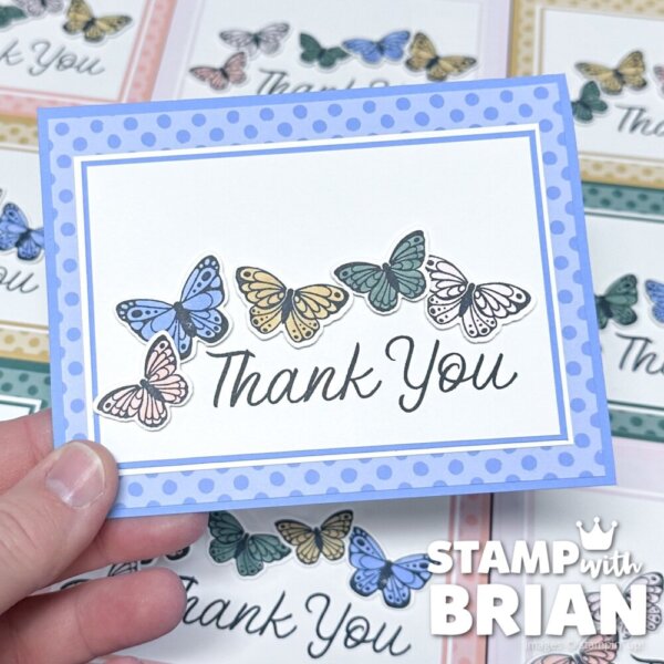 2026-2028 In Color thank you card, All Aflutter Bundle, Stampin' Up!, Brian King - Hydrangea Hue