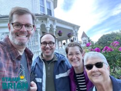 Brian King, Jeremiah King, Julie DiMatteo, Jackie Beers, High Tea at Pentdray Inn and Tea House in Victoria during Stampin' Up!'s 2026 Alaska Incentive Trip