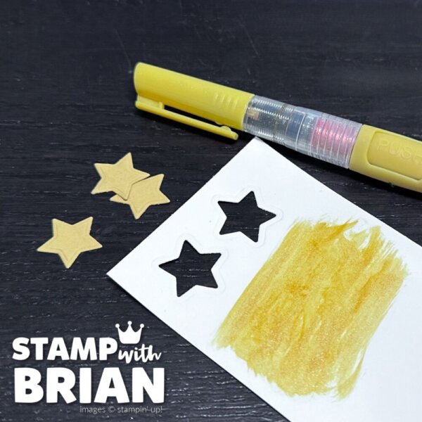 coloring stars with the Golden Glow Shimmer Brush, Stampin' Up!, Brian King