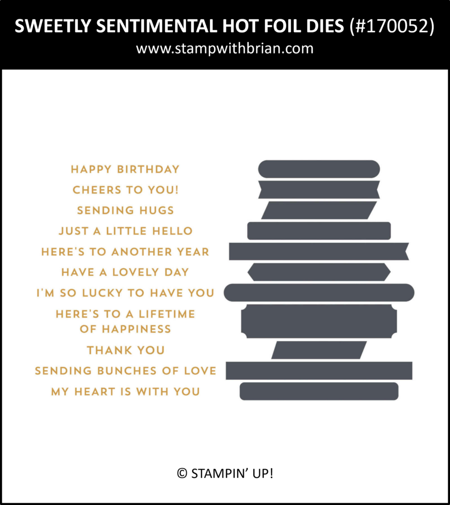 Sweetly Sentimental Hot Foil Dies, Stampin' Up!, 170052 Sweetly Sentimental Hot Foil Dies, Stampin' Up!, 170052